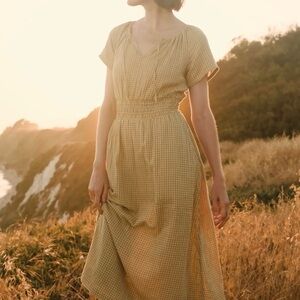 NWT Pact Organic Coastal Double Gauze Boho Midi Dress, Women’s M